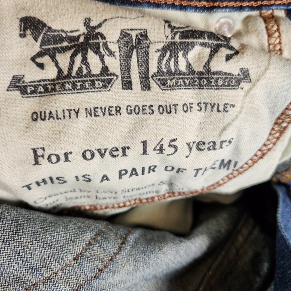 Levi's 514 Jeans Men's 33X33 (Tag 31X32) Slim‎ Straight Blue Pre-Owned - Picture 7 of 16